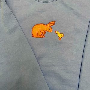 Bunny and Chick Embroidered Sweatshirt